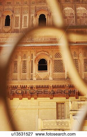 Stock Photo - Low angle view of a fort, Meherangarh Fort, Jodhpur, Rajasthan, India. Fotosearch