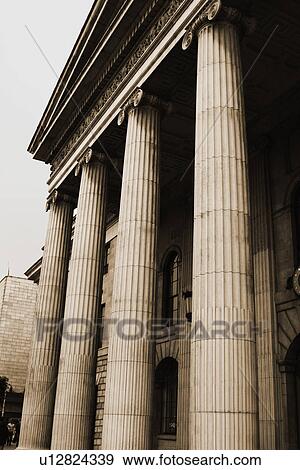 Low angle view of a government building, General Post Office, O'Connell Street, Dublin, Republic of Ireland View Large Photo Image Stock Photo - Low angle view of a government building, General Post Office, O'Connell Street, Dublin, Republic of Ireland. Fotosearch