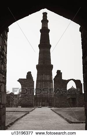 Low angle view of a minaret, Qutub Minar, Delhi, India View Large Photo Image Stock Photo - Low angle view of a minaret, Qutub Minar, Delhi, India. Fotosearch