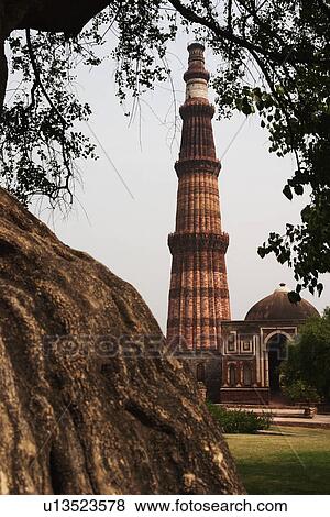 Low angle view of a minaret, Qutub Minar, Delhi, India View Large Photo Image Stock Photo - Low angle view of a minaret, Qutub Minar, Delhi, India. Fotosearch