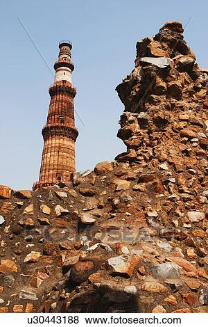 Low angle view of a monument, Qutub Minar, New Delhi, India View Large Photo Image Stock Photo - Low angle view of a monument, Qutub Minar, New Delhi, India. Fotosearch