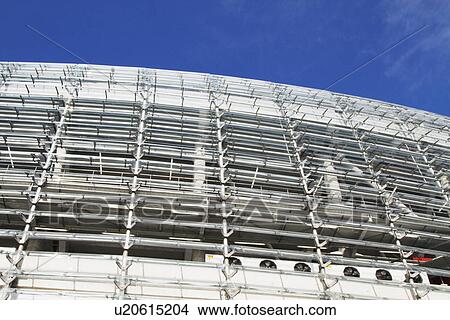 Picture - Low angle view of a stadium, Aviva Stadium, Dublin, Republic of Ireland. Fotosearch