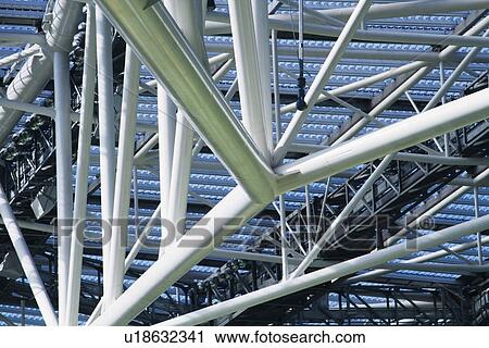 Stock Image - Low angle view of a stadium, Aviva Stadium, Dublin, Republic of Ireland. Fotosearch