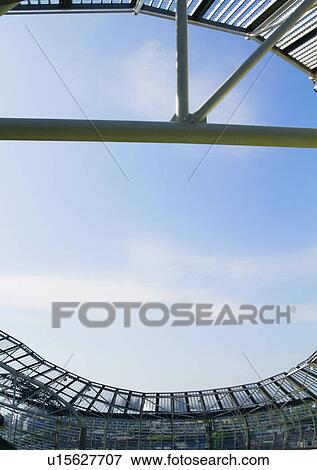 Stock Photo - Low angle view of a stadium, Aviva Stadium, Dublin, Republic of Ireland. Fotosearch