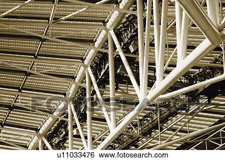 Stock Photograph - Low angle view of a stadium, Aviva Stadium, Dublin, Republic of Ireland. Fotosearch