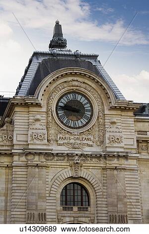 Stock Photo - Low angle view of a station, Paris Orleans Station Clock, Paris, France. Fotosearch