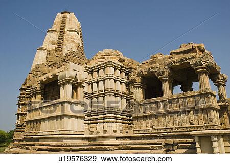 Stock Photo - Low angle view of a temple, Kandariya Mahadeva Temple, Khajuraho, Chhatarpur District, Madhya Pradesh, India. Fotosearch