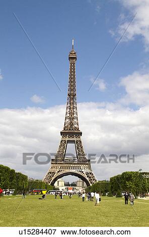Stock Photo - Low angle view of a tower, Eiffel Tower, Paris, France. Fotosearch