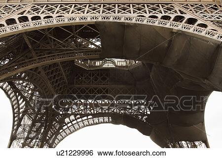 Stock Photograph - Low angle view of a tower, Eiffel Tower, Paris, France. Fotosearch