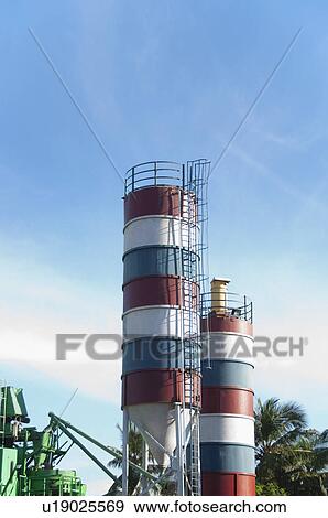 Stock Photo - Low angle view of storage tanks, Tirupati, Andhra Pradesh, India. Fotosearch