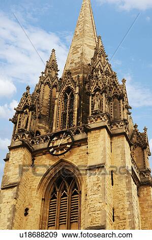 Low angle view of university church, University Church Of St Mary The Virgin, Oxford University, Oxford, Oxfordshire, England View Large Photo Image Stock Photo - Low angle view of university church, University Church Of St Mary The Virgin, Oxford University, Oxford, Oxfordshire, England. Fotosearch
