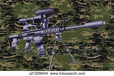 Machine gun on a camouflaged background View Large Photo Image Picture - Machine gun on a camouflaged background. Fotosearch