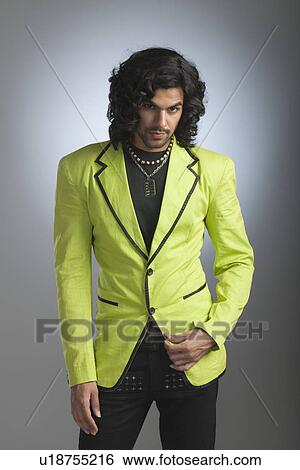 Stock Photograph - Male fashion model posing. Fotosearch