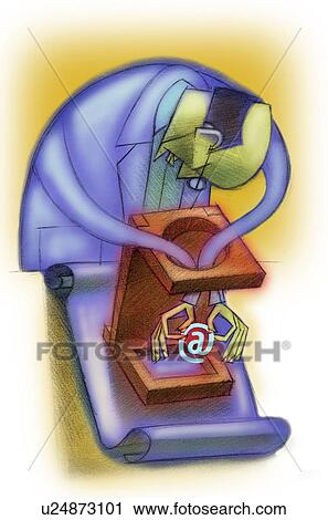 Man holding an internet symbol from a box View Large Photo Image Stock Image - Man holding an internet symbol from a box. Fotosearch