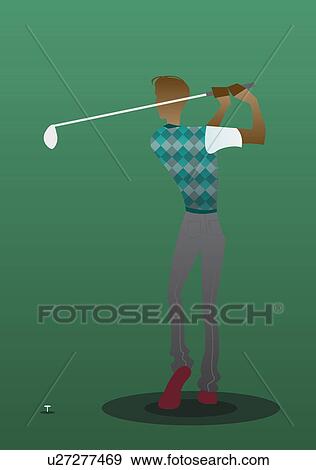 Stock Photo - Man playing golf. Fotosearch