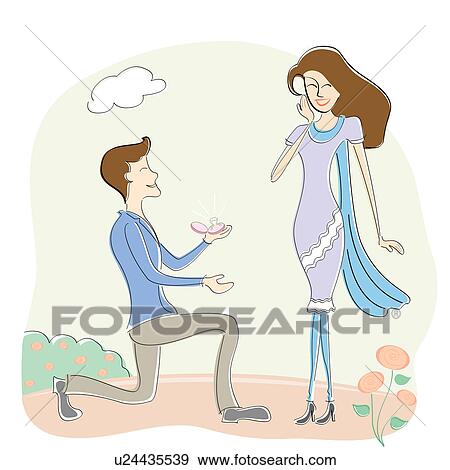 Stock Photo - Man proposing a woman. Fotosearch