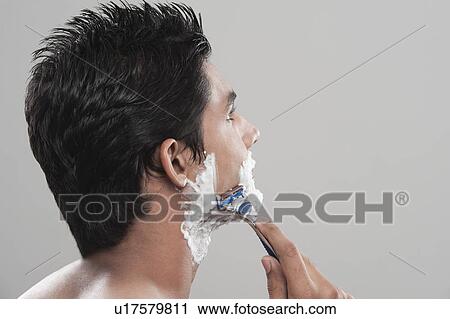 Man shaving View Large Photo Image Stock Image - Man shaving. Fotosearch