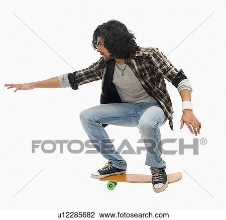 Stock Image - Man skateboarding. Fotosearch