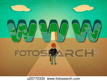 Man walking towards world wide web sign View Large Photo Image Stock Photography - Man walking towards world wide web sign. Fotosearch