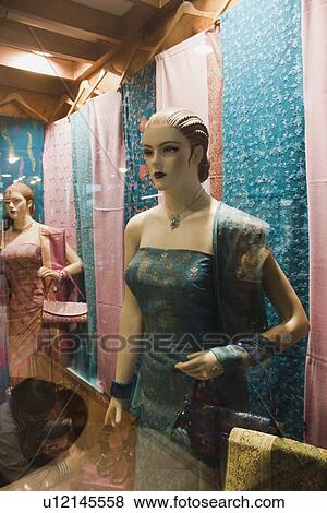 Stock Photo - Mannequins in a clothing store, New Delhi, India. Fotosearch