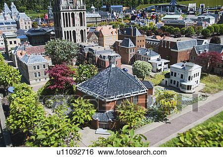 Stock Photograph - Miniature of Amsterdam city, Madurodam, Scheveningen, The Hague, Netherlands. Fotosearch