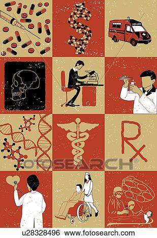 Montage of healthcare services and research View Large Photo Image Stock Photograph - Montage of healthcare services and research. Fotosearch