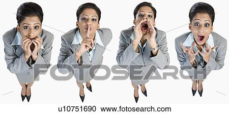 Multiple images of a businesswoman with different facial expression View Large Photo Image Stock Image - Multiple images of a businesswoman with different facial expression. Fotosearch