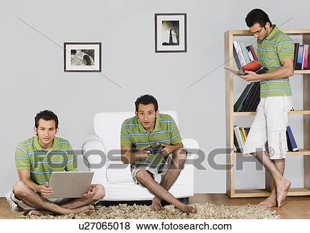 Multiple images of a man involved in different activities View Large Photo Image Stock Photo - Multiple images of a man involved in different activities. Fotosearch