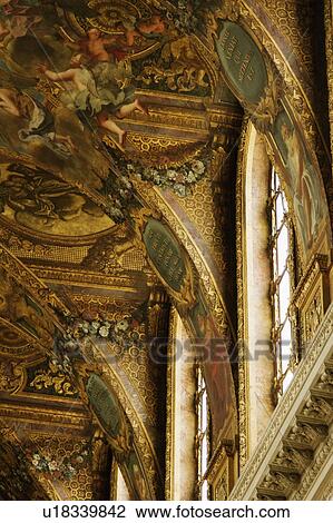 Murals on the ceiling of a palace, Chateau de Versailles, Versailles, Paris, France View Large Photo Image Stock Image - Murals on the ceiling of a palace, Chateau de Versailles, Versailles, Paris, France. Fotosearch