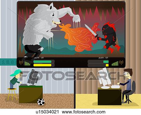 Stock Image - Online gaming. Fotosearch