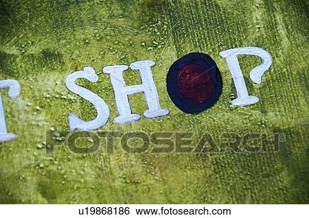 Stock Photograph - Paintings at a souvenir shop, Cesky Krumlov, South Bohemian Region, Czech Republic. Fotosearch