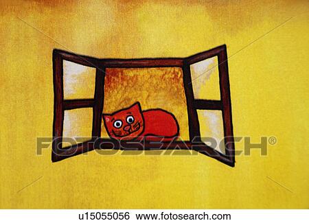 Paintings of a cat on the model home, Cesky Krumlov, South Bohemian Region, Czech Republic View Large Photo Image Stock Photograph - Paintings of a cat on the model home, Cesky Krumlov, South Bohemian Region, Czech Republic. Fotosearch