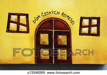 Paintings of a model home, Cesky Krumlov, South Bohemian Region, Czech Republic View Large Photo Image Stock Photo - Paintings of a model home, Cesky Krumlov, South Bohemian Region, Czech Republic. Fotosearch