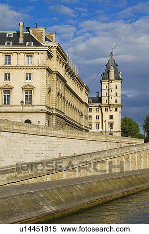 Stock Photography - Palace at the riverside, Luxembourg Palace, Seine River, Paris, France. Fotosearch