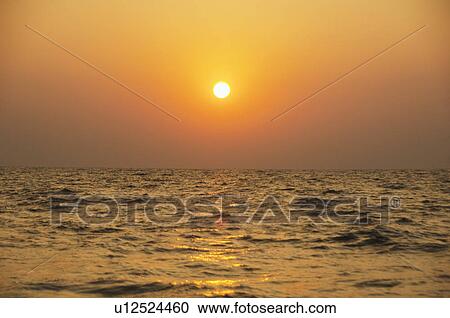 Panoramic view of the sea at sunset, Goa, India View Large Photo Image Stock Image - Panoramic view of the sea at sunset, Goa, India. Fotosearch