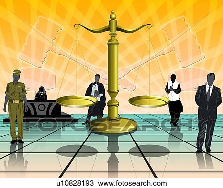 Stock Image - People in a courthouse. Fotosearch