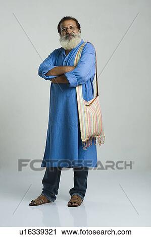 Stock Image - Philosopher standing with his arms crossed. Fotosearch