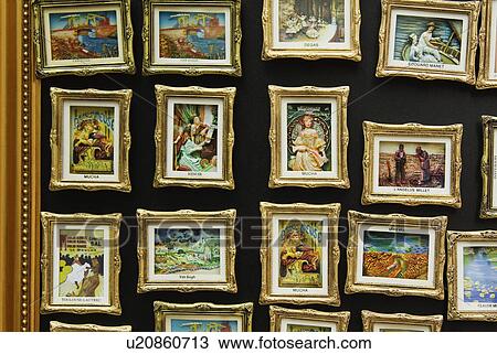 Picture frames at a market stall, Paris, France View Large Photo Image Stock Image - Picture frames at a market stall, Paris, France. Fotosearch