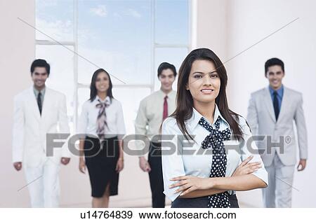 Stock Photo - Portrait of a businesswoman smiling. Fotosearch