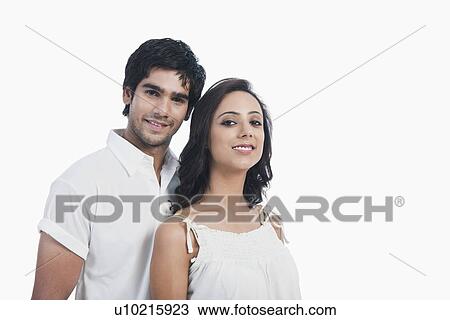 Stock Image - Portrait of a couple smiling. Fotosearch