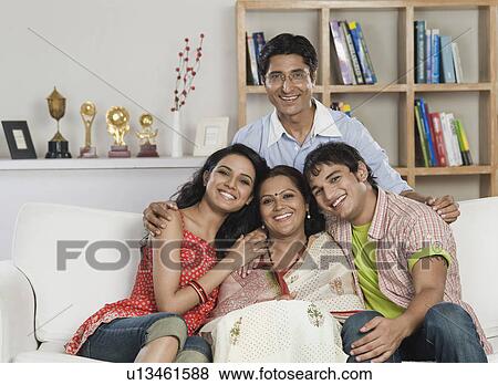 Portrait of a happy family View Large Photo Image Stock Photo - Portrait of a happy family. Fotosearch