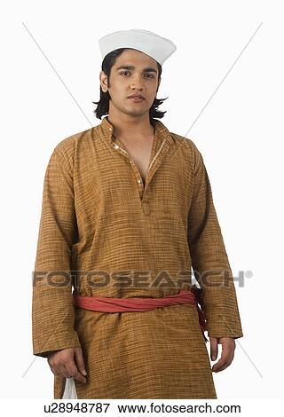 Stock Photo - Portrait of a man smirking. Fotosearch