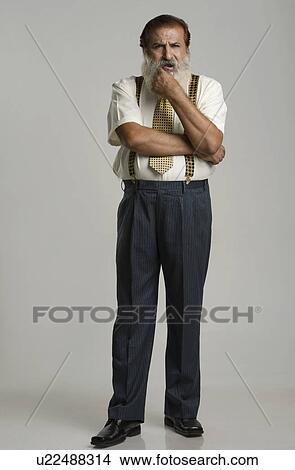 Picture - Portrait of a man thinking. Fotosearch
