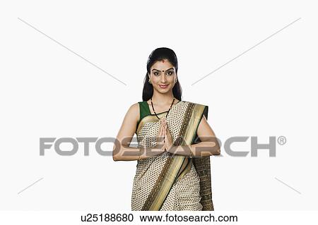 Portrait of a woman greeting View Large Photo Image Stock Image - Portrait of a woman greeting. Fotosearch