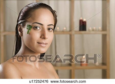 Portrait of a woman in health spa View Large Photo Image Stock Photograph - Portrait of a woman in health spa. Fotosearch