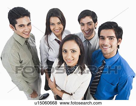 Portrait of business executives smiling together View Large Photo Image Stock Photo - Portrait of business executives smiling together. Fotosearch