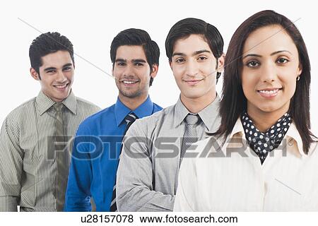 Portrait of business executives smiling View Large Photo Image Stock Photo - Portrait of business executives smiling. Fotosearch
