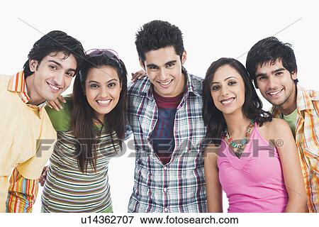Portrait of college students smiling together View Large Photo Image Stock Photo - Portrait of college students smiling together. Fotosearch