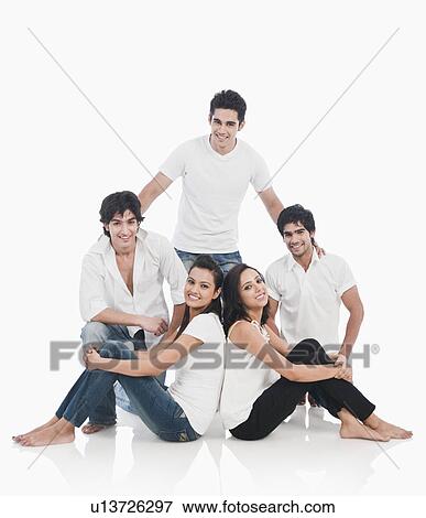 Stock Photo - Portrait of friends. Fotosearch