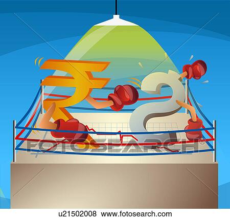 Price war between Dollar sign and Indian rupees symbol View Large Photo Image Stock Photo - Price war between Dollar sign and Indian rupees symbol. Fotosearch